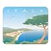 Produktbild Gaming Mauspad mit Fotodruck Mousepad 220 x 180 mm Rutschfest Schwarz Fransenfreier Rand Präzision Urlaub Reisebüro Italien bedruckt