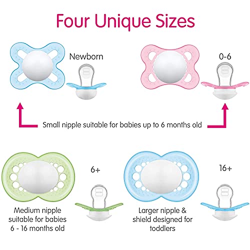 Image of MAM Original Matte Baby Pacifier, Nipple Shape Helps Promote Healthy Oral Development, 2 Pack, Girls, 16+ Months