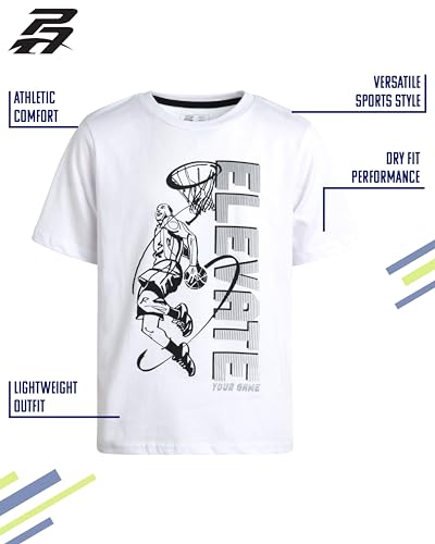 Pro Athlete Boys T Shirts - 4 Pack Performance Athletic Shirts for Boys - Crewneck Short Sleeve Graphic Tees (Size: 5-16)2