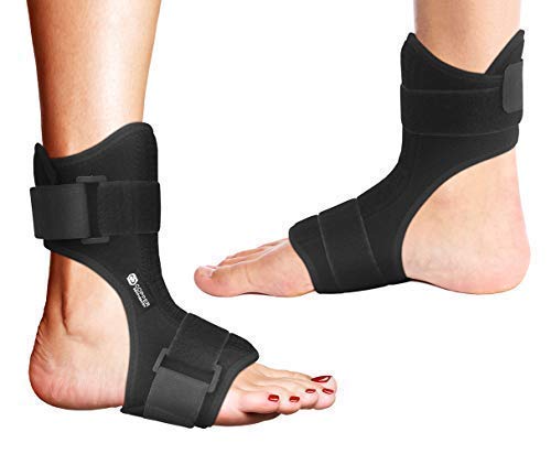 Copper Compression Plantar Fasciitis Night Splint - Drop Foot Brace and Dorsal Planter Fasciitis Night Splint for Right or Left Foot. Night Splints Support Sleep, Recovery, Tendonitis, Arthritis