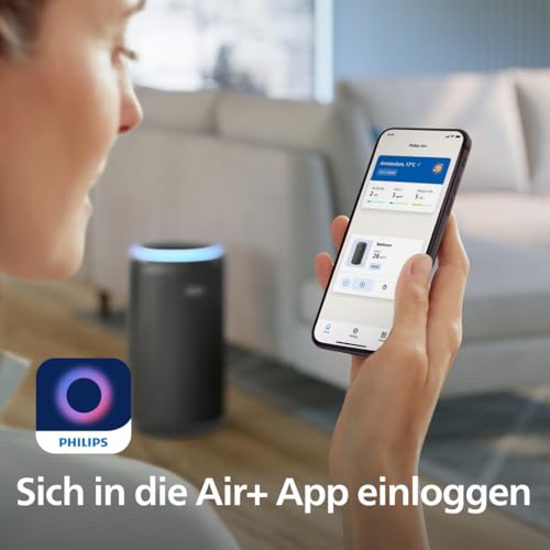 Philips Luftreiniger Serie 4200, HEPA NanoProtect - doppelter Aktivkohlefilter, CADR 600m³/h f&uuml;r 156m&sup2;, besonders leise, intelligent und energieeffizient (AC4221/11)