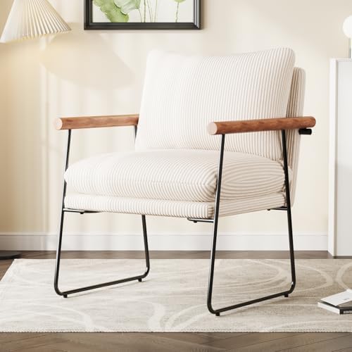 Fauteuil Salon Relax en Velours Côtelé, Fauteuil Scandinave Moell...