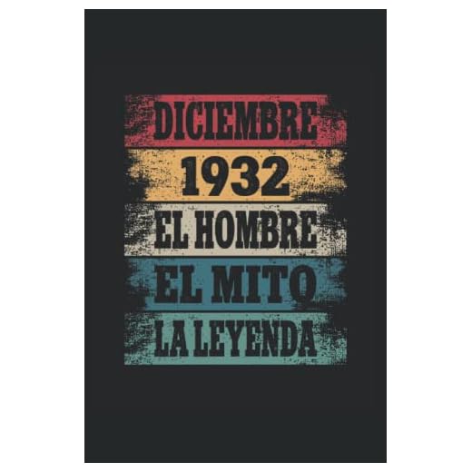 Diciembre 1932 - El Hombre - El Mito - La Leyenda: Regalos Originales para Hombre Papá Abuelo Hermano - Diario, Cuaderno De Notas, Apuntes O Agenda