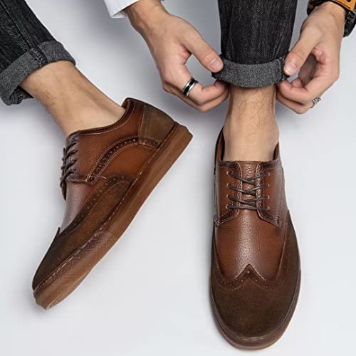 Mens Dress Shoes, Lace Up Wingtip Toe Leather Oxford Brown 13 #TOP5