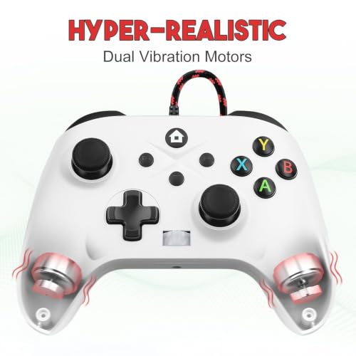 Image of Dinosoo 2 Pack 10ft Wired Controller for Xbox One Series X|S & Windows 10 /11, PC Steam Games Controller, Built-in Dual Vibration Turbo Macro