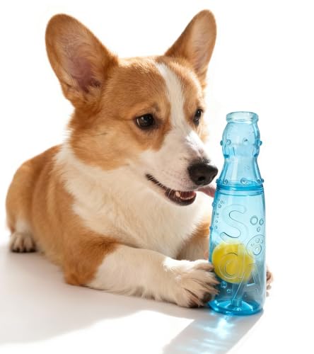 GHOSTCAT 犬 音の出るおもちゃ 犬 おもちゃ 噛むおもちゃ アップグレード 頑丈で壊れにくい 食べ物を入れることができる 噛んで遊ぶ ストレス解消 TPRでボトル 犬 デンタルケア 運動不足解消 耐久性 安全 小中大型犬に適用 ゴムおもちゃ クリスマスプレゼント お誕生日プレゼント 犬 知育玩具 （ブルー）の商品画像（Amazon）