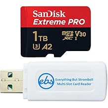 SanDisk Extreme Pro 1TB Micro SD Memory Card Works with Hero 12 Black GoPro Action Camera SDSQXCD-1T00-GN6MA Bundle with 1 Everything But Stromboli MicroSDXC & SD Card Reader
