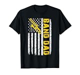 Band Dad Trombone Distressed American Flag Fathers Day T-Shirt