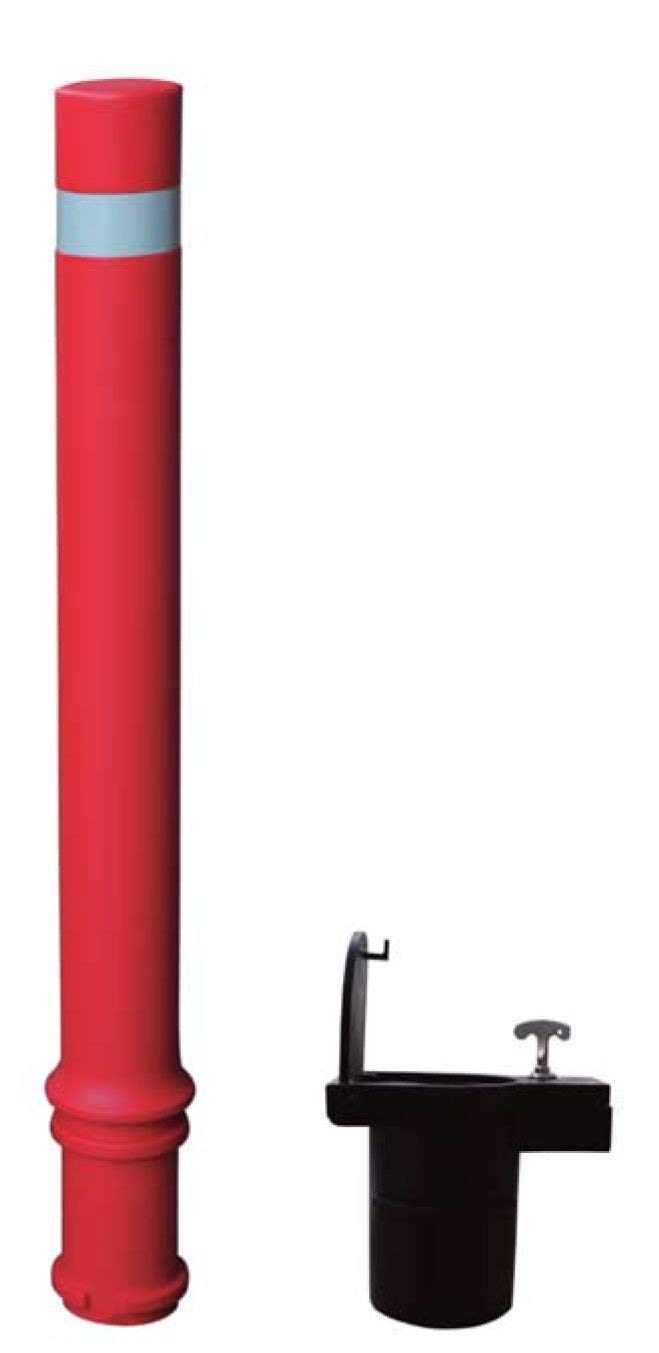 PAL | Bolardo flexible A-Flex roja de alta resistencia y flexibilidad con base extraíble de plástico (1- Bolardo)