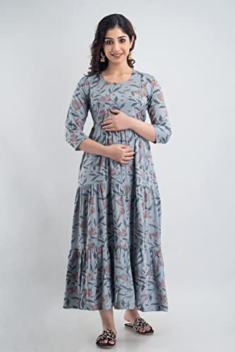 Image of New Elite Rayon Anarkali Maternity Feeding Kurti with Both Side Zipper