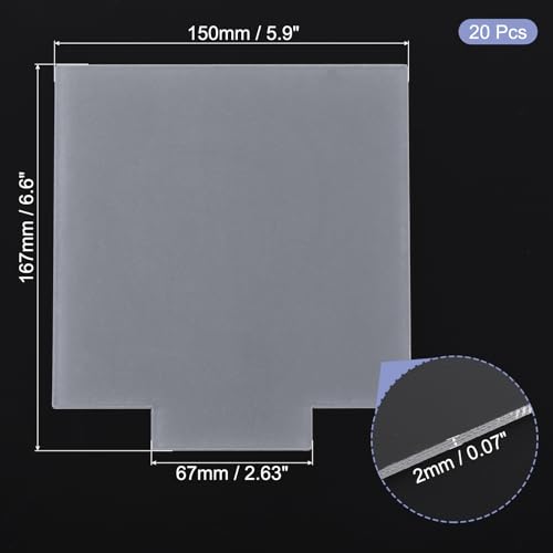 Image of PATIKIL 20Pcs 6.6x5.9 Acrylic Sheet Clear Blank Cast for LED Light Base, 2mm /0.08 inch Thick Square Transparent Panel Board with Film for Table DIY Display Project