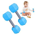 2PCS Baby Dumbbell Teething Toy, Dumbbell Baby Rattle Toy, Lightweight Exercise Dumbbells Sensory Teething Rattles, Fitness Gym Teether Babys Workout Toys For Girls, Boys