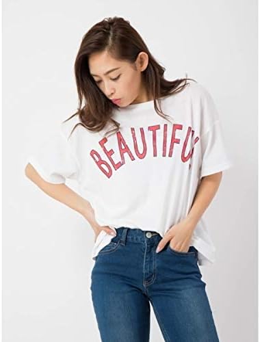 Amazon セシルマクビー Cecil Mcbee Bigロゴtシャツ オフホワイト M Tシャツ カットソー 通販
