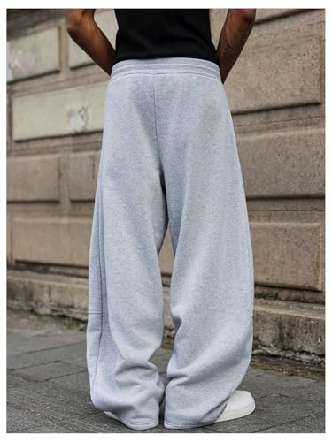 GORGLITTER Men's Baggy Wide Leg Sweatpants Oversized Track Pants Drawstring Y2K Casual Trousers with Pockets2