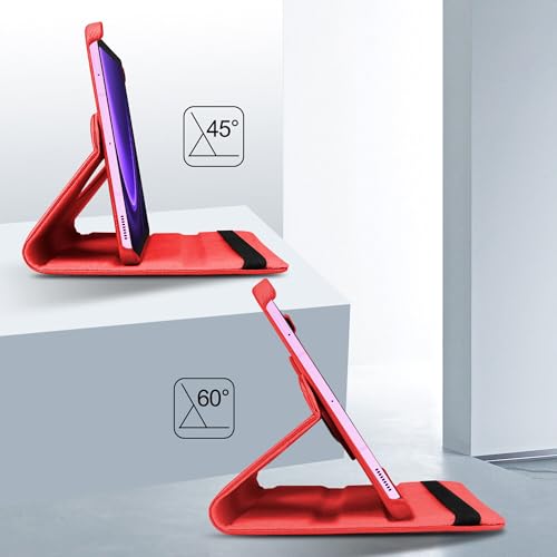 Image of TGK Rotating Cover for Samsung Galaxy Tab S9 FE 10.9 inch Tablet 360 Degree Rotating Leather Flip Case (Red)