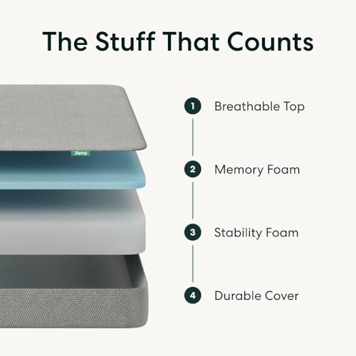 Siena 8” Queen Memory Foam Mattress - Medium Firm - 180 Night Trial - Premium Pressure-Relieving Layers - 10 Year Warranty - Mattress in a Box - CertiPUR-US Certified