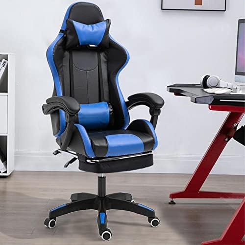 Kehaoy Gaming Chair Workplace Chair Swivel Rolling Excessive Again PU Leather-based Desk Chair PC Adjustable Therapeutic massage Racing Pc Chair Ergonomic Design Activity Chair with Headrest,Footrest & Lumbar Assist