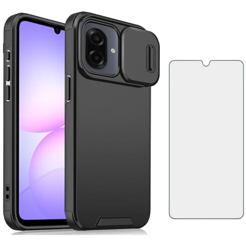 Coque Samsung Galaxy A06 avec protection d'écran verre trempé et cache caméra amovible