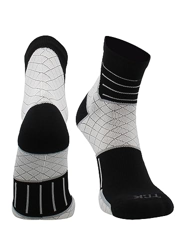 TCK Achilles Tendonitis Compression Socks (Black/White, Large) - Black,Large