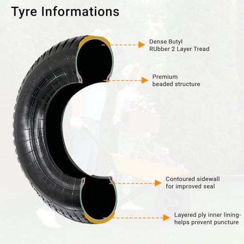 Mxman 14" Pneumatic Wheelbarrow Tyre 3.5-8 with 120mm Bolt, Nut & 1/2 Inch Adapter – Heavy Duty Replacement Tyre for Garden, DIY & Construction – Durable, Puncture Resistant and Easy Installation 4 Mxman 14" Pneumatic Wheelbarrow Tyre 3.5-8 with 120mm Bolt, Nut & 1/2 Inch Adapter – Heavy Duty Replacement Tyre for Garden, DIY & Construction – Durable, Puncture Resistant and Easy Installation - Image 4