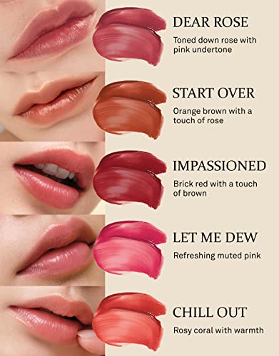 Hince Mood Enhancer Lip Glow, Moisturizing Lip Balm With Shea Butter & Sweet Almond, Non-Sticky And Long-Lasting Tinted Lip Tint With Buttery Balm Texture For Neutral Color 0.2Oz. (Let Me Dew) #TOP2