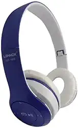 Fone De Ouvido Headphone Bluetooth 5.0 Bateria Longa Duração Sem Fio Extra Bass Dobravel Para Treino, Academia, Trabalho (Azul Escuro e Branco)