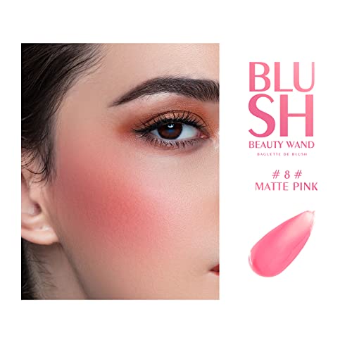 Kyda Blush Beauty Wand, Matte Blush With Cushion Applicator, Natural Velvet Finish, Silky Smooth Creamy, Lasting Glowing Blush, By Ownest Beauty-Matte Pink #TOP2