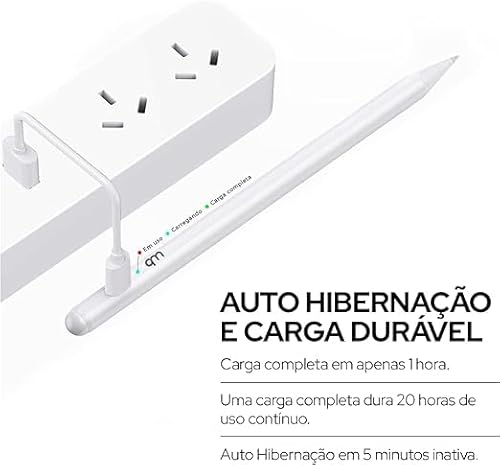 Caneta Pencil Para iPad, Caneta Para Ipad com Palm Rejection e Ponta de Alta Precisão de 1.0mm - Bra