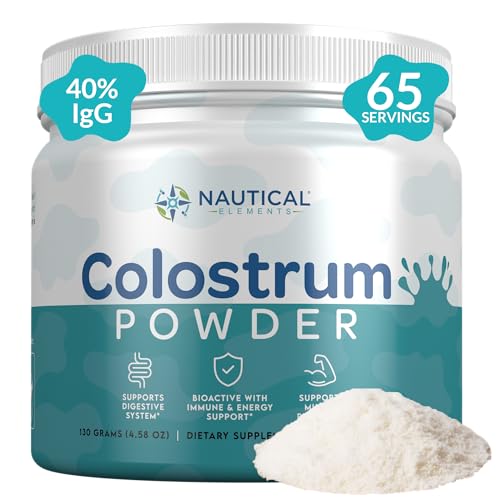 Pure Colostrum Powder 130g, 40% IgG, 65 Servings | First 4-6 Hour Milking, Grass-Fed, Pasture Raised, Unflavored Bovine Colostrum Supplement from Midwest USA Farm | Calostro Bovino para Adultos