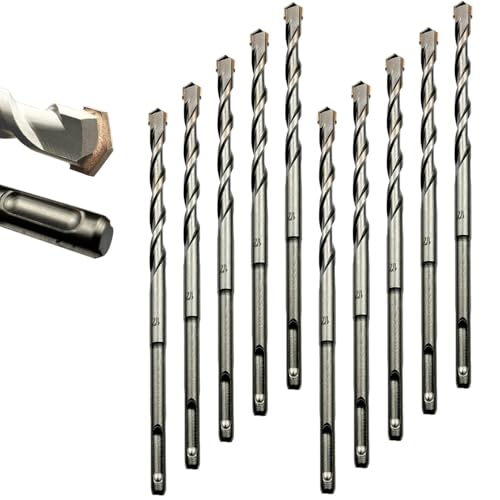Direko 10-Piece 1/2 inch x 8 Inch SDS Plus Rotary Hammer Drill Bits Carbide Tipped Concert Drill Bits for Concrete, Brick, Cement Walls, Stone, Hammer Drill Bits for Concrete