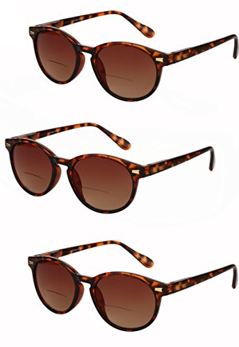 3 Pair of"The Brilliance" Unisex Bifocal Reading Sunglasses - Soft Pouches Included