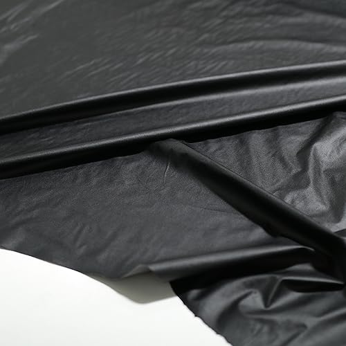 TOLKO mattes Bekleidungsleder für Kleid Rock Hose Dessous | leichter weicher Lederstoff | Kunstleder Meterware zum Nähen Basteln Dekorieren | 145cm breit (Schwarz)