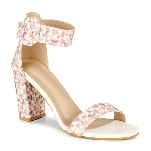 Image of Block Heel For Woman Comfortable Pumps for Office, Party and Formal Occasions Buckled Ankle Strap Heeled Sandals