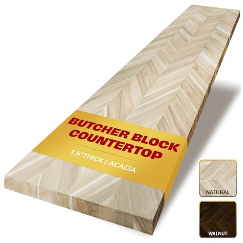 Howizz Chevron Butcher Block Countertop 60 x 25 x 1.5