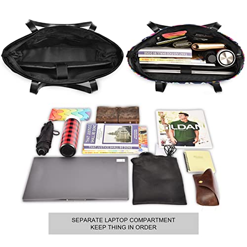 Ethnic Geometric Aztec Laptop Tote Bag For Women 15.6 Inch Striped Canvas Computer Shoulder Bag Lightweight Handbags Purses Briefcase Messenger Bags For Work Beach Travel #TOP3