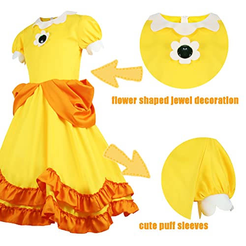 AYYOHON Princess Peach Costume Daisy Cosplay Dress Super Brothers ...