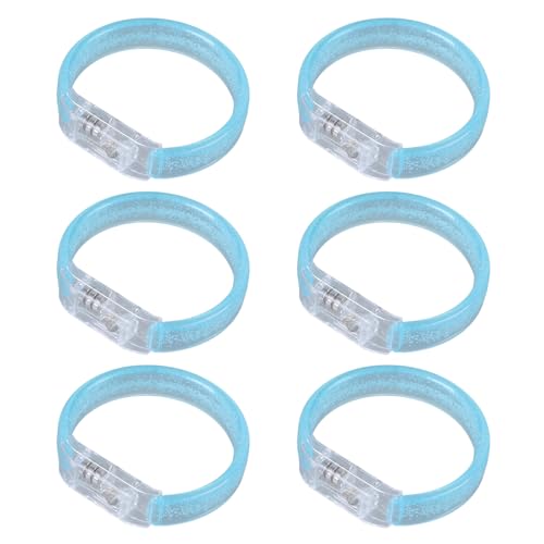 Pulseras LED luminosas de acrílico pack de 6 unidades para decoración de eventos nocturnos