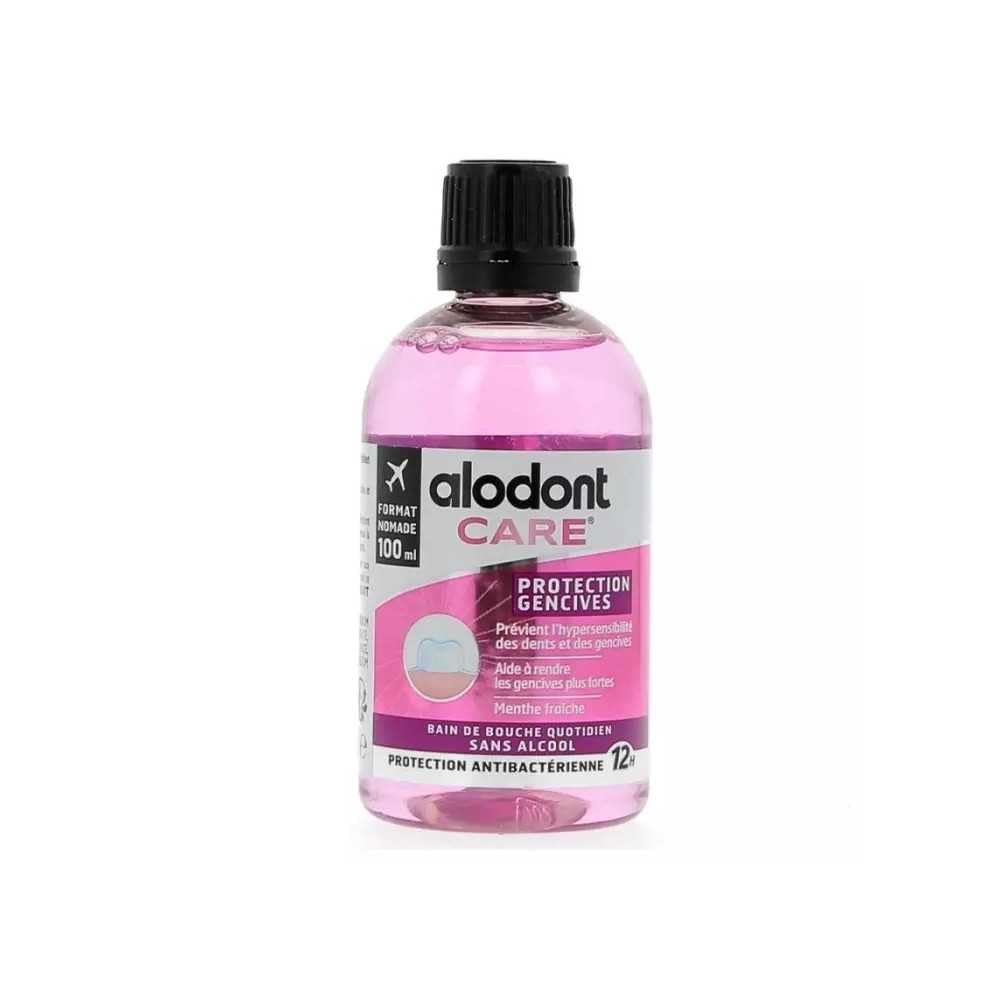ALODONT Care | Alcohol-Free mouthwash for Gum Protection | Long-Lasting Fresh Breath and Antibacterial Protection for up to 12 Hours | Aloe Vera and Sodium Fluoride | 100 ml