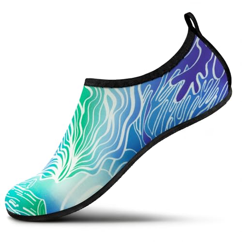 Image of SEEKWAY Water Shoes Women Men Adult Quick-Dry Aqua Socks Barefoot Non Slip for Beach Swim River Pool Lake surf Black SK002(U)