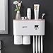 Organizer per spazzolino da denti, montaggio a parete, dispenser automatico di dentifricio con bicchieri magnetici, porta spazzolino elettrico, accessorio da bagno, 2 bicchieri, rosa