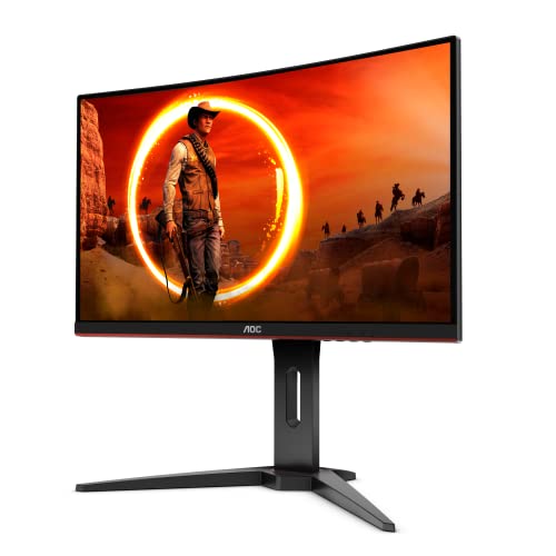 AOC CQ27G2 27" Super Curved Frameless Gaming Monitor QHD 2K, 1500R VA, 1ms, 144Hz, FreeSync, Height adjustable, 3-Yr Zero Dead Pixel, Black/Silver 3