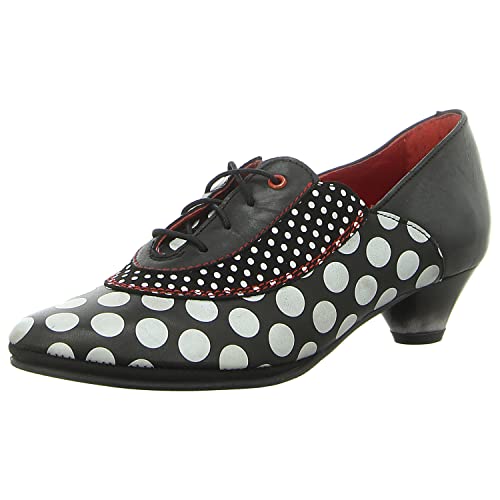 Simen Schnürpumps in modernem Punkte-Look Schwarz