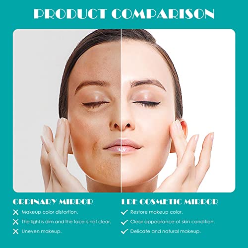Espejo de maquillaje LED portátil con control táctil miniatura 6