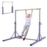 KOMFOTTEU Barra de Gimnasia para Niños, Equipo de Gimnasia con Carga de 100 kg (Violeta)