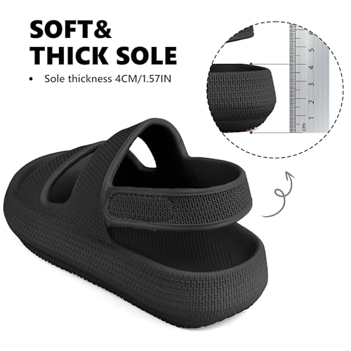Kids Cloud Sandals Boys Girls Slip on Flat Slides Sandals EVA Summer Quick Drying Pillow Slipper With Hook Loop Back Strap3
