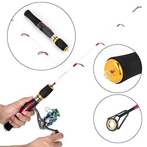 Alwonder Ice Fishing Rod And Reel Combo, 5Bb Ice Fishing Spinning Reel, 2.1Ft Ice Fishing Rod Complete Outfit With Ice Jigs, Spinners, Spoons, Soft Lures, Lines And Floats #TOP5