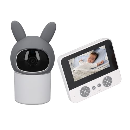 Naroote Moniteur sans Fil pour Bébé, Moniteur Vidéo HD pour Bébé avec Vision Nocturne, Détection de la Température et de l'Humidité, Zoom Réglable, pour la Sécurité Domestique