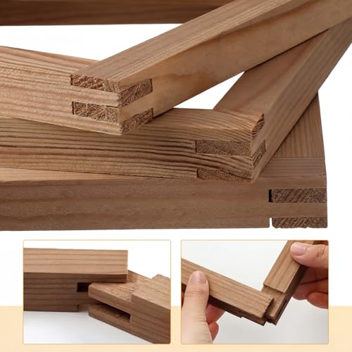 Hotop 6 Set Stretcher Bars for Needlework 6 Sizes Wooden Canvas Stretcher Bars for Needlepoint Embroidery Stitch Frame Set Bundle with Crafts (6 Size,Brown)