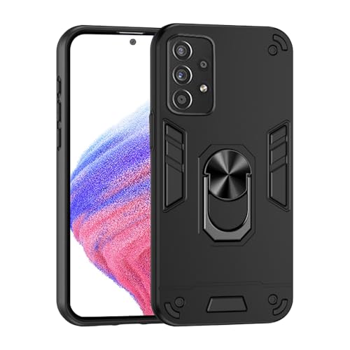 Image of Armor Samsung Galaxy A53 5G Defender Case | Rotating Ring Holder & Kickstand in-Built | Military Grade Armor | 360 Degree Protection Back Cover for Samsung Galaxy A53 5G (Black)