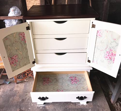 Redodeco Vintage Floral Adhesive Paper Vinyl Shelf Liner Peel Stick Dresser Drawer Sticker Home Deco 17.7Inch By 118Inch (Multi-Flower3) #TOP2